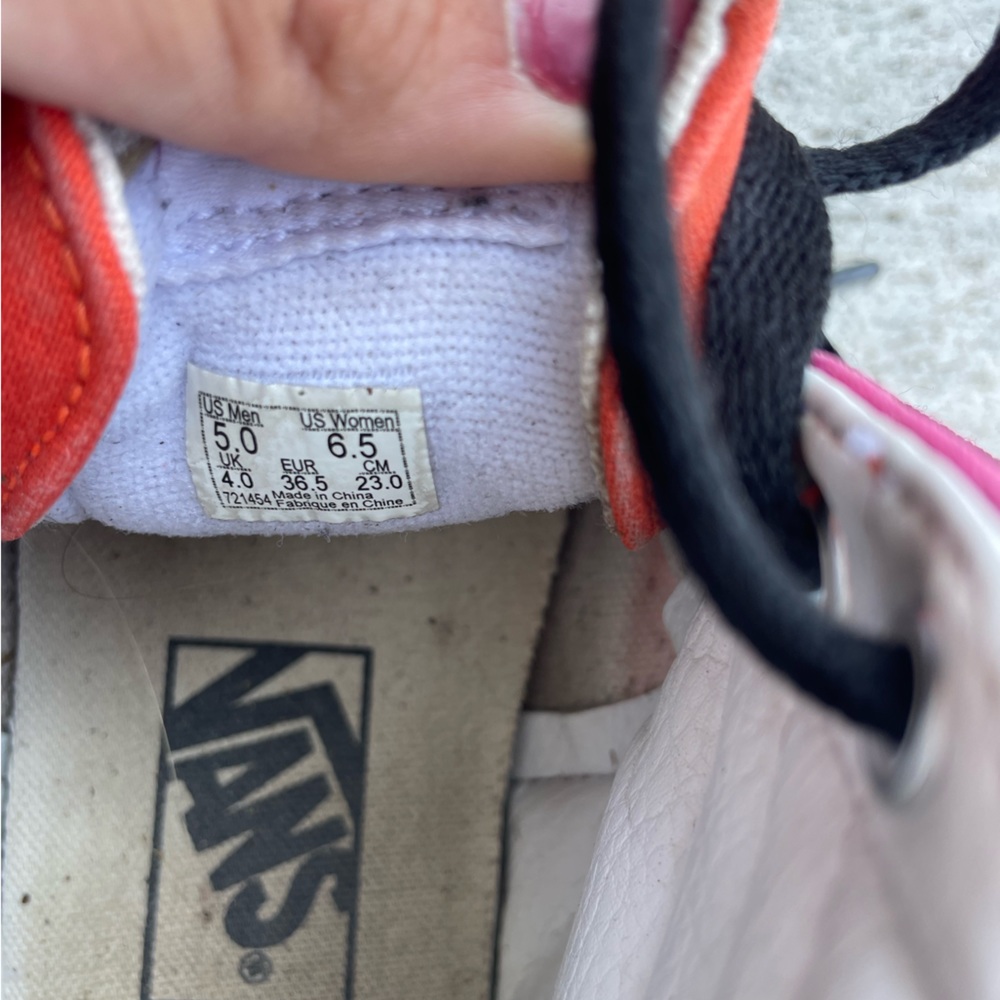 Vibrant pink & orange Vans size 5 - Picture 6 of 6